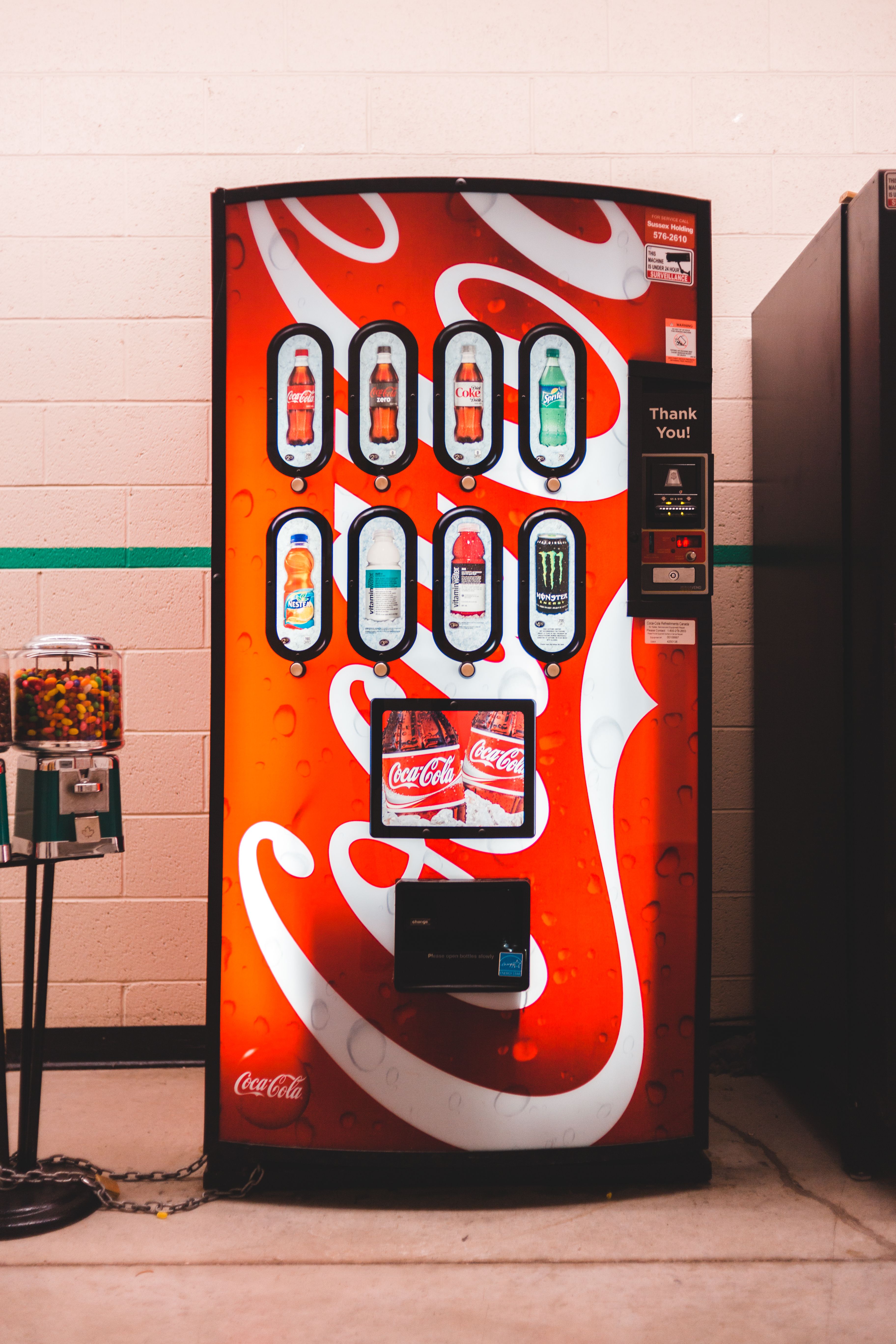Vending machine drinks selection